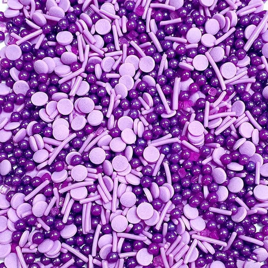 Sentovac Purple Sprinkles Edible Purple Round Confetti Jimmies Pearls for Cake Decorating Candy Cupcake Cookie Baking Ice Cream Dessert Vanlentine Halloween Christmas Holiday Decorations