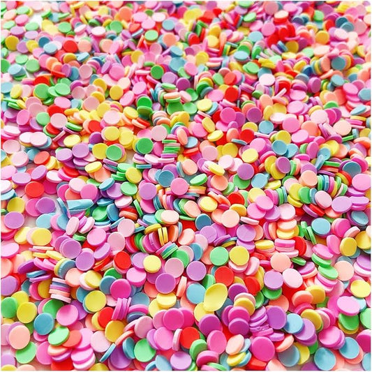 EHOPE 100G Fake Sprinkles Polymer Sprinkles Faux Sprinkles Resin Sprinkles Clay Sprinkles For Resin Fake Candy Sprinkles for Nail Art DIY Crafts Cake Phone Case (100G Round-9)