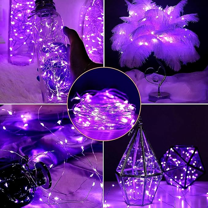 LED Balloons 10 PACKS, 20 Inches Light Up BoboBalloons Helium Style,Glow Bubble Balloons for Christmas Wedding Birthday Valentines Day Halloween Party Supplies Decorations (Purple light)