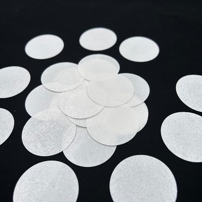 60PCS/80PCS Wafer Paper Round Pieces 3D Spherical Cake Edges Rice Paper Swan Rose Flower Round Cupcake Decoration Inserts (80, White, Large)