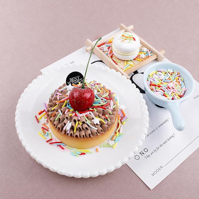 Rainbow Sprinkles White Star Sprinkles, 4.6oz Edible Jimmies Dot Sprinkles for Cakes Cupcakes Ice Cream Dessert