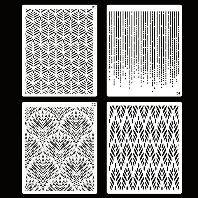 4 Pcs Floral Wedding Cake Stencils - Reusable Buttercream Templates for DIY Baking Decor
