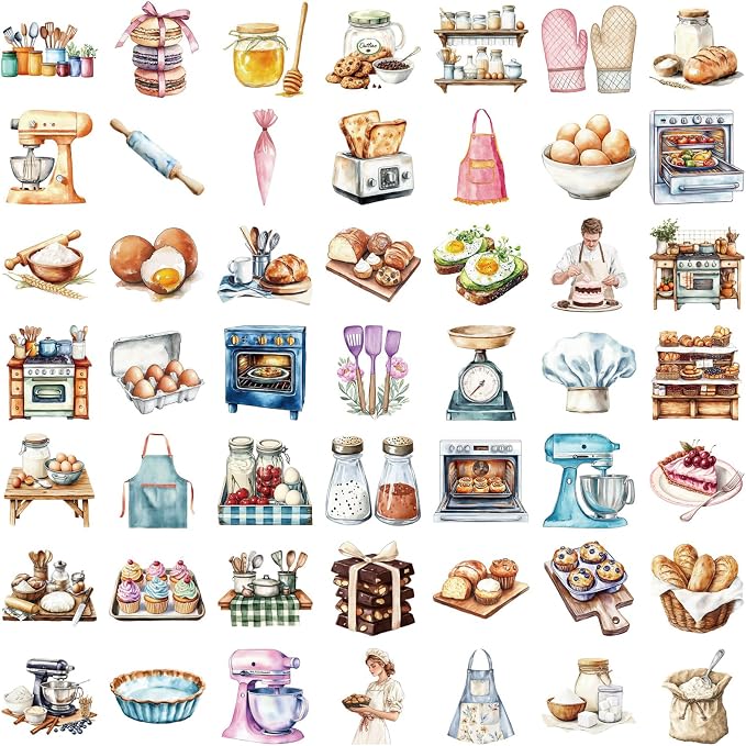 100Pcs Vintage Aesthetic Stickers for Kindle, Coffee&Bakery Aesthetic Self-Adhesive Scrapbooking Stickers Supplies Journal Stuffers for Adult Card Making Letters DIY (Vintage)