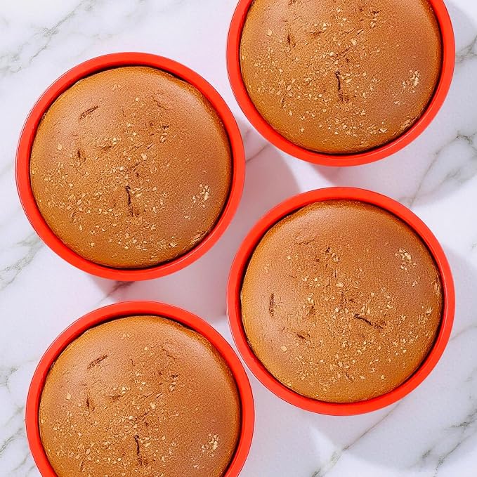 AVIDON 8 inch Cake Pans- Silicone Round Cake Molds for Layer Cake, Cheese Cake and Chocolate Cake, Non-stick and dishwasher safe silicone baking pans (2)