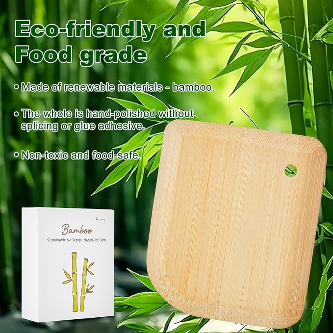 Bamboo Pan Scraper, Pot Scraper, Food Scraper, Kitchen Scraper Tools for Cast Iron Skillets, Cookware, Dishes, Pans and Pots (2 Pcs)