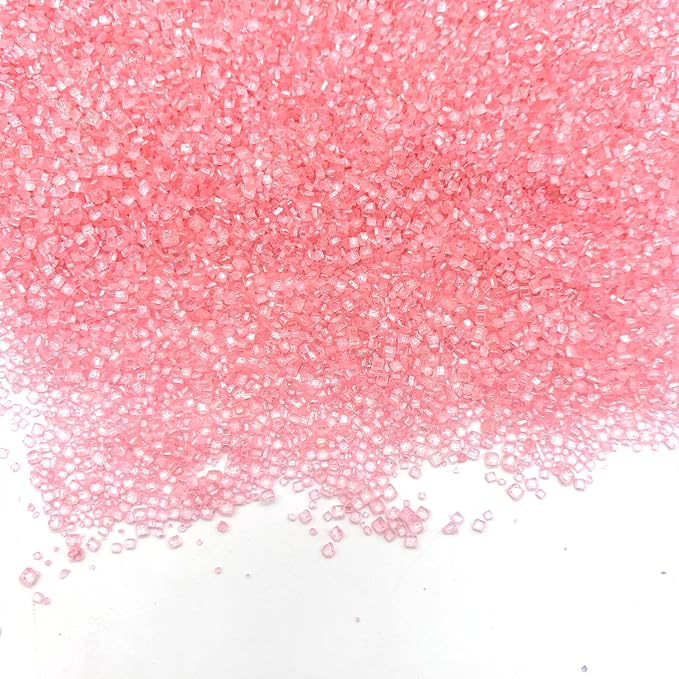 Edible Pink Sanding Sugar Sprinkles Cupcake Cake Toppers, Celebrations Candy Pearls Shaker Jar Wedding Party Cake Dessert Food Decoration Supplies 3.2oz(pink)