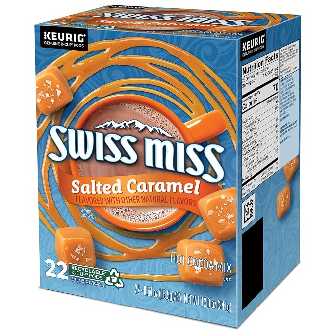 Swiss Miss Salted Caramel Hot Cocoa, Keurig Single Serve K-Cup Pods, 22 Count (Packs of 4)