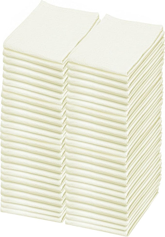 Flour Sack Towels | Tea Towel for Crafts| Kitchen Dish Cotton Blank Towel for Embroidery| Baking Bread Proofing Linen Cover| Thick Absorbent Quick Dry| 50 Pack 18"x 28" Natural