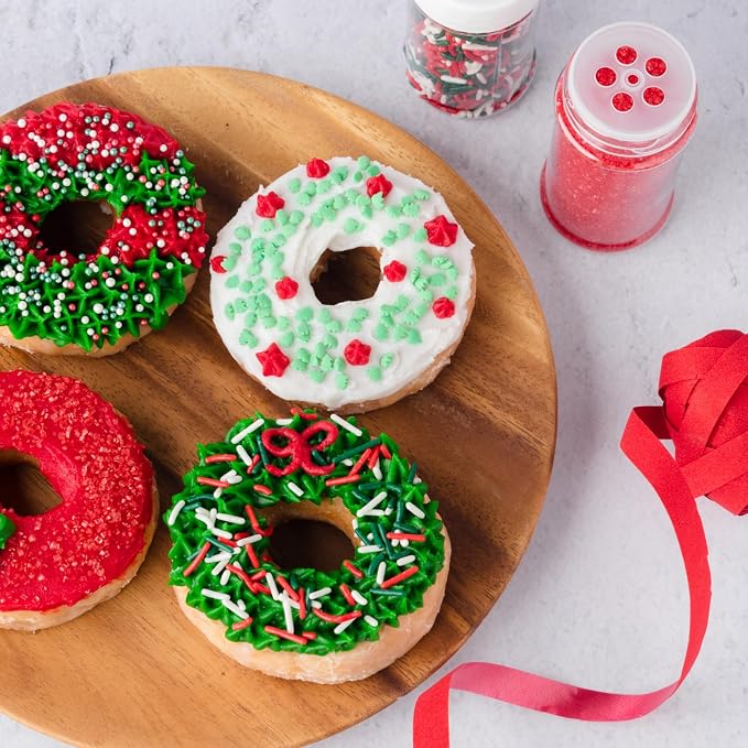 Sweets Indeed Sprinkles, 4 Pack, Edible Sprinkle Mix, Perfect for Cake Decorations, Baking, Ice Cream, Cookies, Cupcake Topper (Christmas)