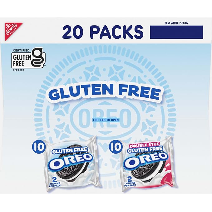 OREO Gluten Free Original & Double Stuf Chocolate Sandwich Cookies Variety Pack, Gluten Free Cookies, 20 Count (Pack of 4)