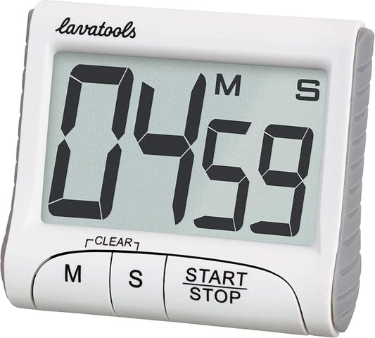Lavatools KT1 Digital Kitchen Timer & Stopwatch, Large Display, Bold Digits, Simple Operation, Loud Alarm, Magnetic Kickstand for Cooking and Classroom