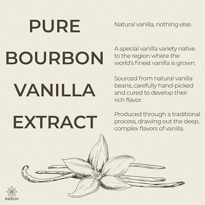 BRBON 8oz Pure Vanilla Extract | Made from Premium Madagascar Bourbon Vanilla Beans | Pure Extract Perfect for Baking, Cooking & Desserts | Non-GMO, Gluten-Free, Vegan & Kosher | 8oz. Bottle