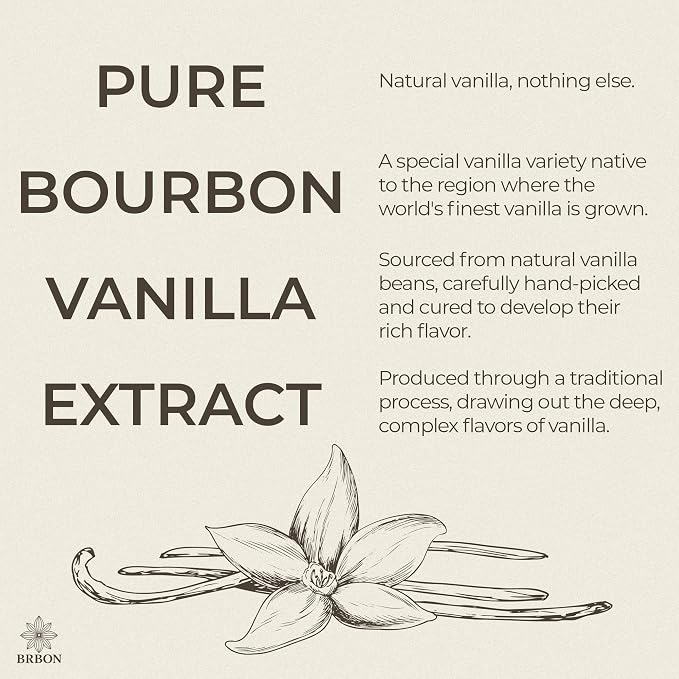BRBON 4oz Pure Vanilla Extract | Made from Premium Madagascar Bourbon Vanilla Beans | Pure Extract Perfect for Baking, Cooking & Desserts | Non-GMO, Gluten-Free, Vegan & Kosher | 4oz. Bottle