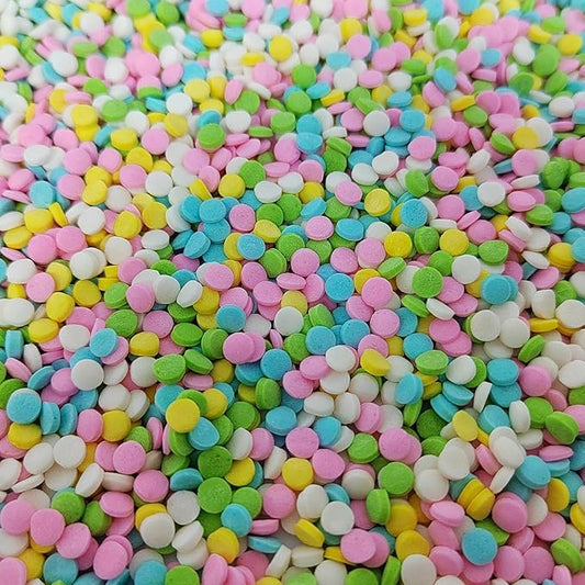 Easter Round Sprinkles, 4mm Edible Rainbow Sprinkles, Confetti Cake Decorations, Round Sprinkle for Cupcake Toppers, Cake Decorating, Baking Cookie Toppings, Birthday Party Supplies