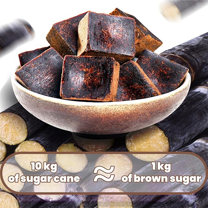 Brown Sugar Cubes, Deep Molasses Richness Raw Cane Demerara Sugar, Handmade Ancient Black Sugar, for Tea and Coffee Gourmet Bakers Seeking Complex Sweetness. 200g/7.05oz