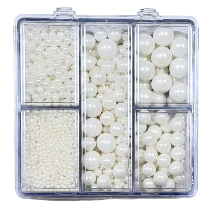 Sentovac White Nonpareils Pearls Mixing Cake Sprinkles Cake and Cupcake Topper Decorations Sprinkles for Decorating Party Supplies