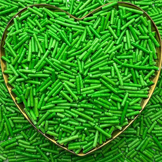 CandiJumpin Grass Green Jimmy Sprinkles, Green Sprinkles for Cake Decorating Edible Cake Jimmies Edible Crunchy Jimmies Ice Cream Toppings, Baby Shower Party Wedding Christmas Supplies 3 OZ
