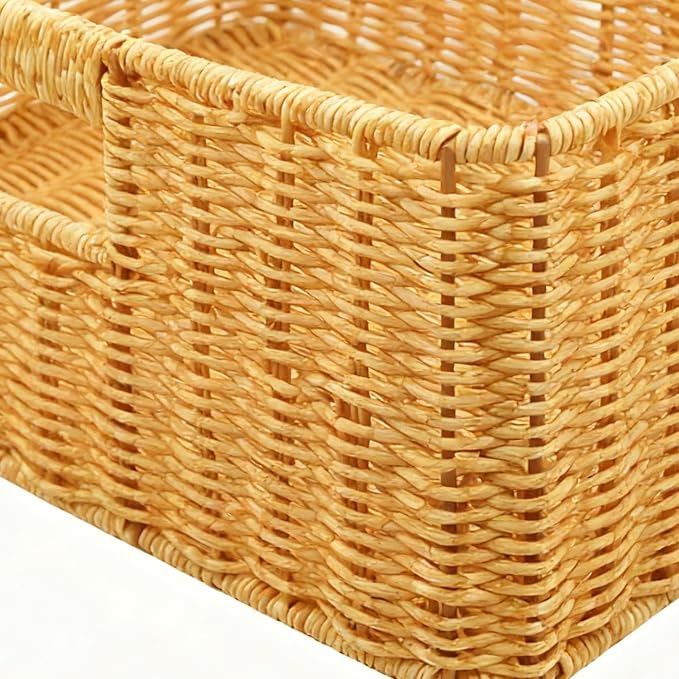 Rattan Basket, Waterproof And Sturdy Built, 38x26x13cm, Weaving Laundry Organizer, Rattan Storage Basket, Portable And Lightweight, For Laundry Rooms, Bathrooms, Bedrooms, Or Kitchens Use
