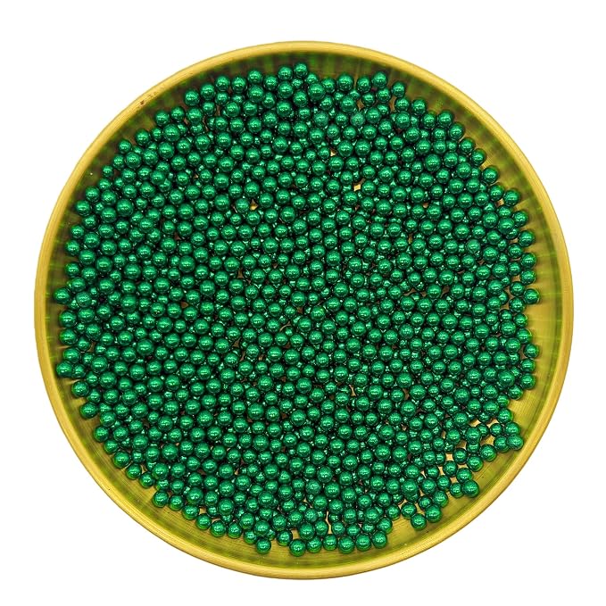 Dynastang 4mm Silver Dark Green Pearls Sprinkles Edible Pearls Cake Decorating Stars Cake Decorations Cupcake Toppers Cookie Decorating Perfect for Cakes, Cupcakes, Desserts Toppings 3OZ