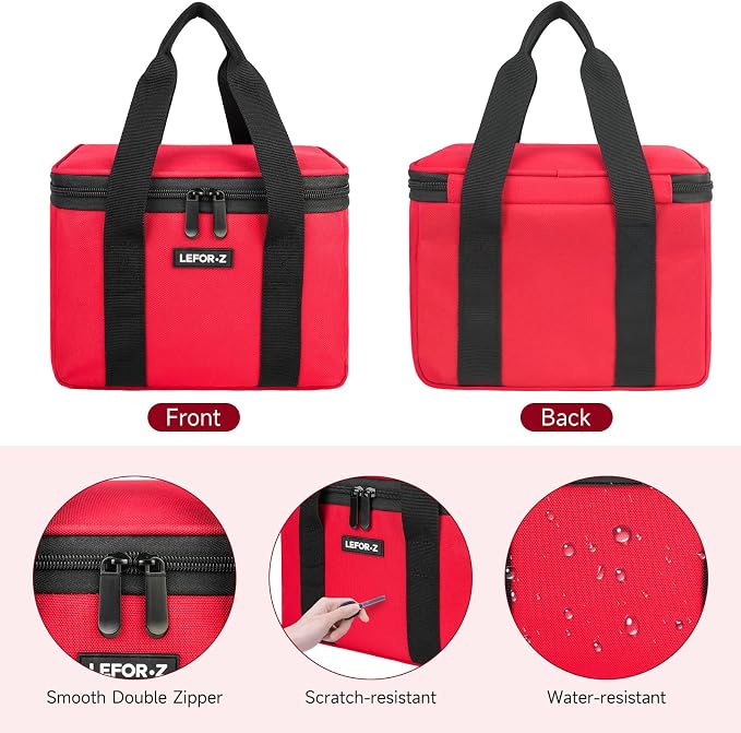 LEFOR·Z Hand Mixer Carrying Bag Compatible with KitchenAid 5/6/7/9 Ultra Power Speed Hand Mixers,Portable Travel Storage Case Bag Fits for Kitchen Aid Mixer Accessories,Red(Bag Only)