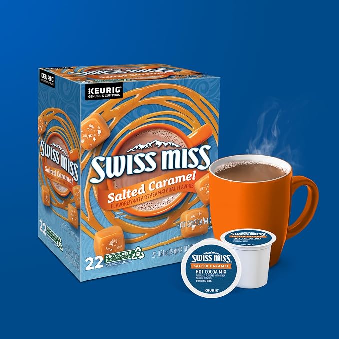 Swiss Miss Salted Caramel Hot Cocoa, Keurig Single Serve K-Cup Pods, 22 Count (Packs of 4)