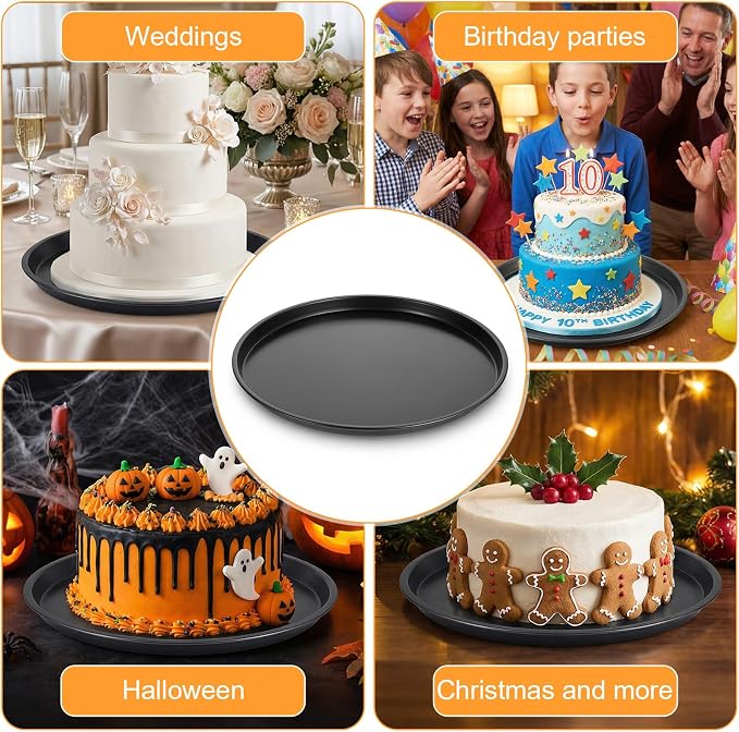 11.4 Inch Cookie Cake Pan, Round Cake Pan Round Cookie Sheet Nonstick Giant Shollow Baking Pans Cakes Tray Pans for Home Kitchen Baking