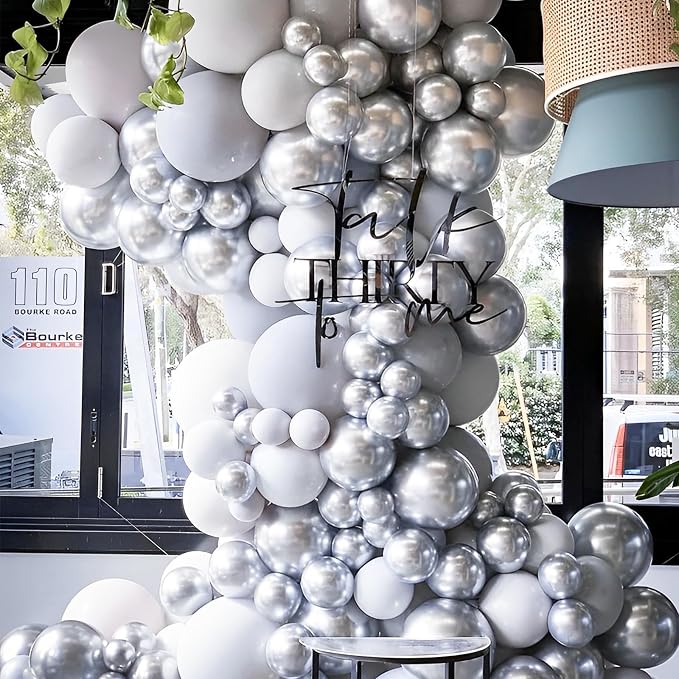 Voircoloria Metallic Silver Balloons, 66pack 12inch Chrome Silver Latex Party Balloons for Graduation, Wedding, Birthday, New Year, Baby Shower, Anniversary, Holiday Party Decorations