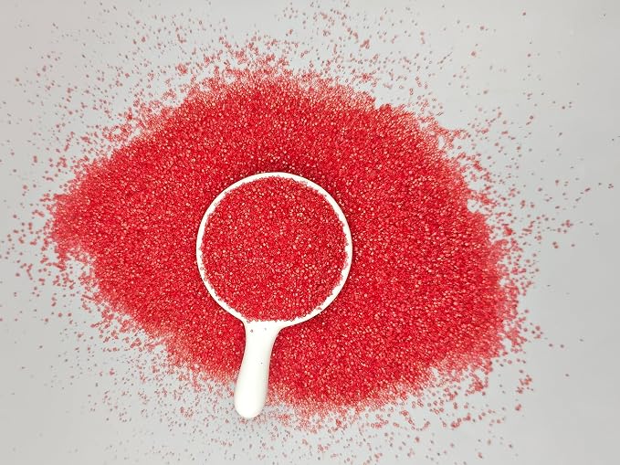 Edible 5 Ounce Medium Decorative Red Sanding Sugar Sprinkles for Baking, Sparkling Crystals for Cakes, Cookies, Cupcakes, Ice Cream Topping and Rimming Sugar