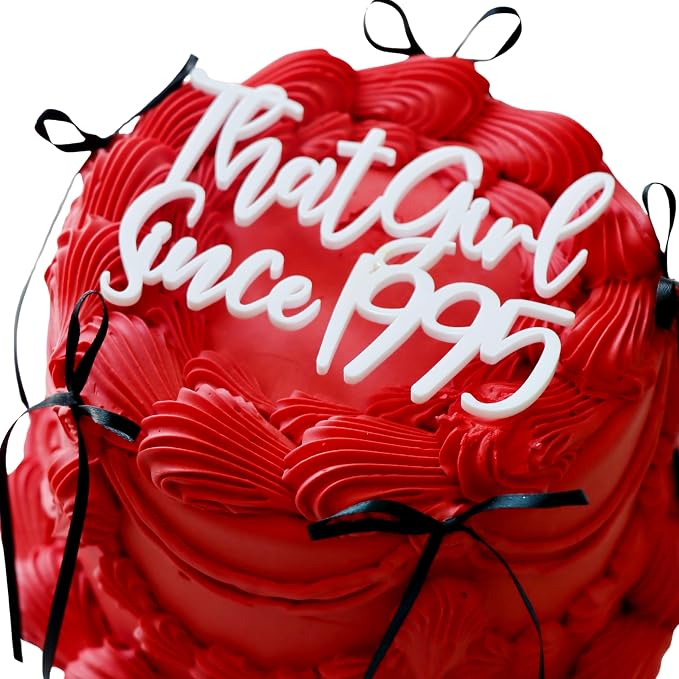 Acrylic Cake Topper Charm | Custom, Flat Acrylic, Personalized Birthdays, Elegant Script, Cake Decoration