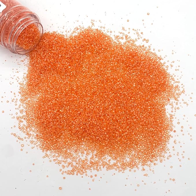 Edible Orange Sanding Sugar Sprinkles Cupcake Cake Toppers, Celebrations Candy Pearls Shaker Jar Wedding Party Cake Dessert Food Decoration Supplies 3.2oz(Orange)
