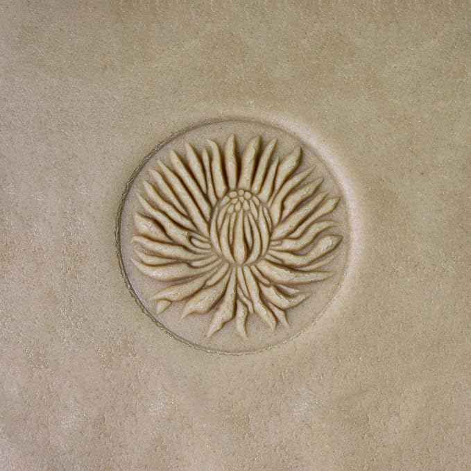 Wood Cookie Stamp, 2.5 Inch (Blooming Chrysanthemum CS-010)