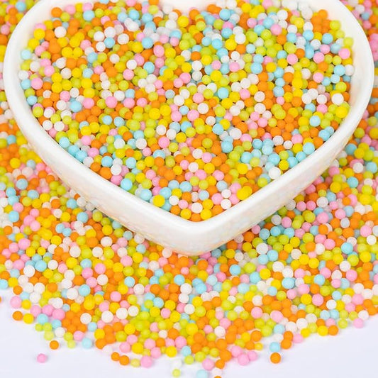 Twisweet Pastel Nonpareils 4.6oz, Edible Mini Pearl Sprinkles for Cake Decorating, Rainbow Sugar Sprinkles Mix, Cupcake Toppers for Birthday, Baby Shower, Cookies, Ice Cream & Party Desserts