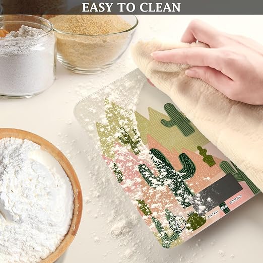 Food Scale Kitchen Scale Food Weight Scales Digital Weight Grams and Ounces Small Electronic Food Scale for Baking Cooking Boho Cacti Mountains Sun