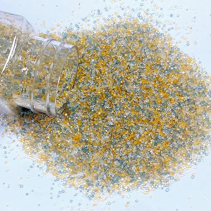 Sentovac Gold Sliver White Sanding Sugar Crystals for Baking Edible Coarse Crystals Sparkling Sugar Sprinkles Cake Cookie Cupcake Topper Ice Cream Decoration Supplies
