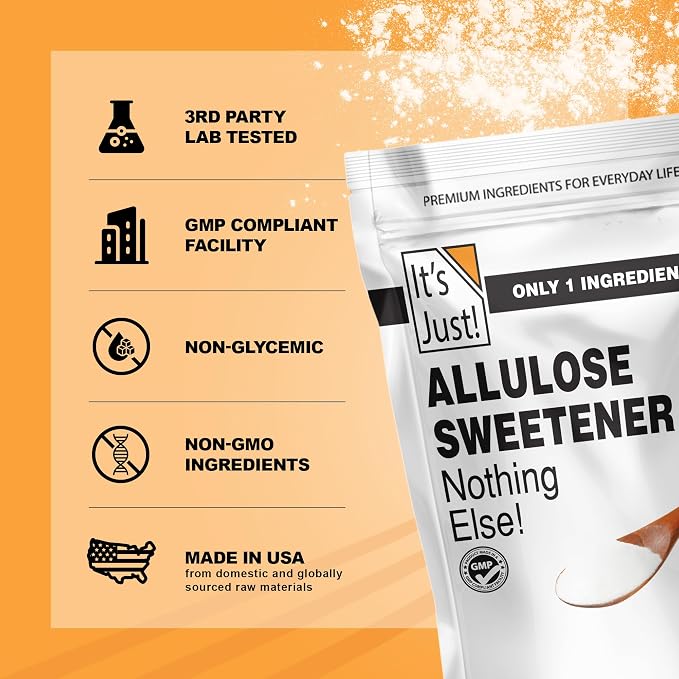 It's Just - Allulose, Sugar Substitute, Keto Friendly Sweetener, Non-Glycemic, Non-GMO (32oz)