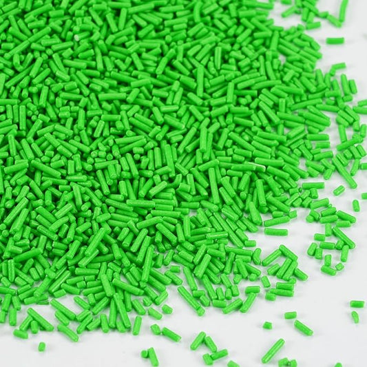 Green Jimmies Sprinkles Bulk 7 oz - World Cup Soccer Sprinkles for Cake Decorating, Cookie, Cupcake, Ice Cream Toppings, Green Grass Topper for Football Party Baking Supplies, Team Color Dessert Decorations