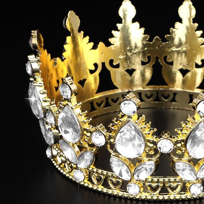 Gold Crown Cake Topper Happy Birthday Cake Toppers Wedding Cake Toppers Mini Crowns for Flower Bouquets Party Decorations