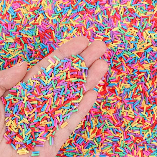 DIYASY 180g Fake Sprinkles, 6.35 oz Non-Edible Resin Sprinkles Faux Plastic Candy Sprinkle Polymer Clay Slices for Nail Art DIY Crafts Cake Phone Case