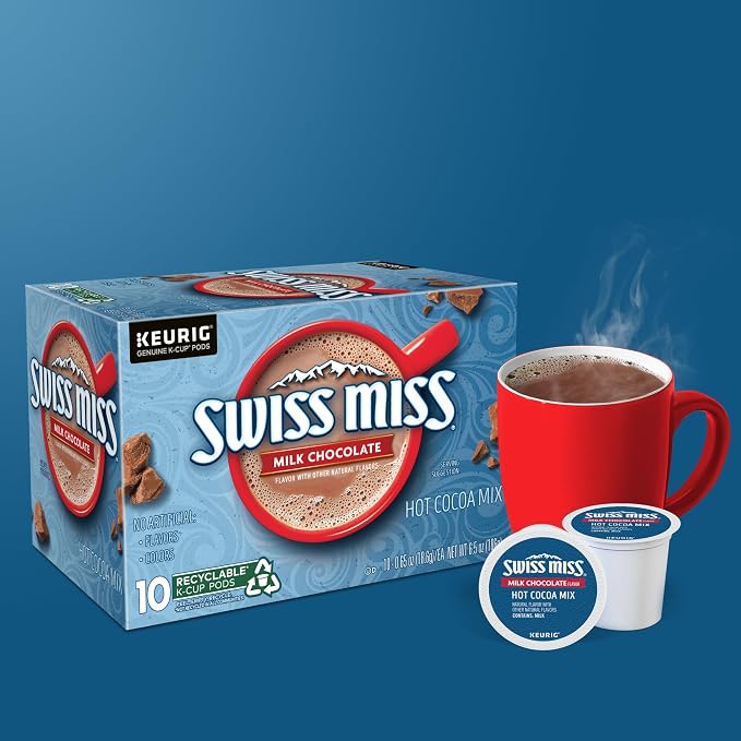Swiss Miss Milk Chocolate Hot Cocoa, Keurig Single-Serve K-Cup Pods, 60 Count (6 Packs of 10)