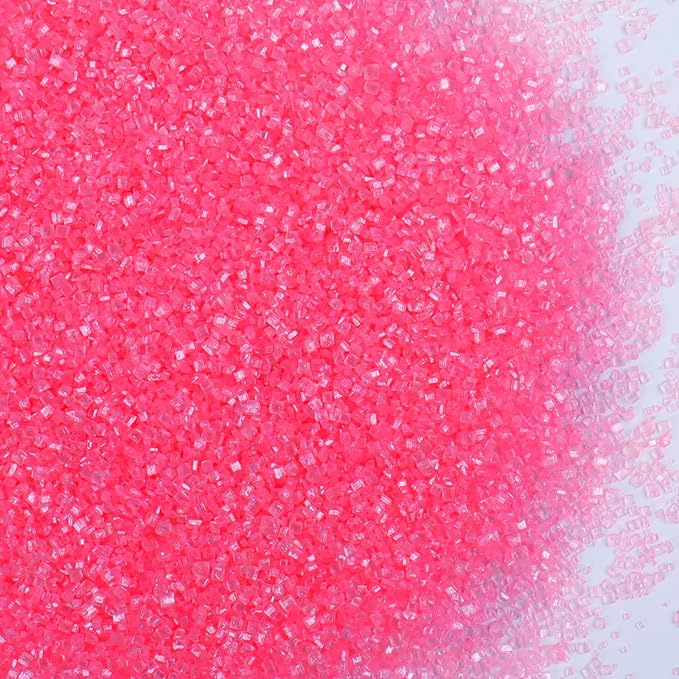Pink Sanding Sugar - Sparkling Sugar Crystals for Baking Decorations (130g/4.6oz) - Edible on Cookies, Cupcakes, Cakes, Ice Cream | Wedding, Party, Valentines Sugar Sprinkles