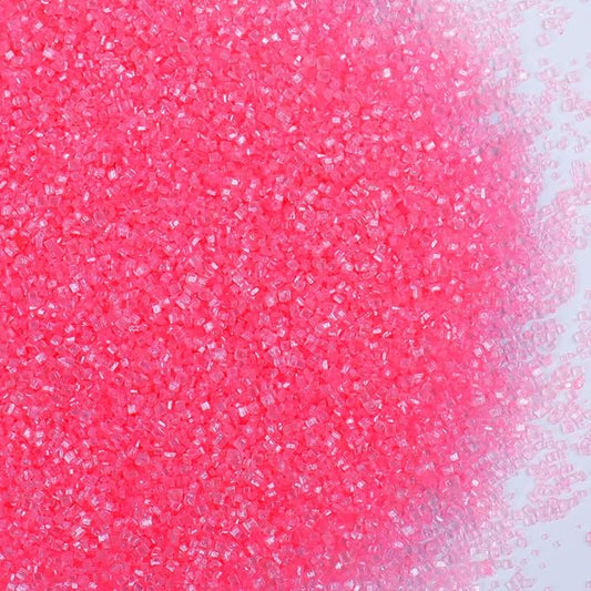 Pink Sanding Sugar - Sparkling Sugar Crystals for Baking Decorations (130g/4.6oz) - Edible on Cookies, Cupcakes, Cakes, Ice Cream | Wedding, Party, Valentines Sugar Sprinkles