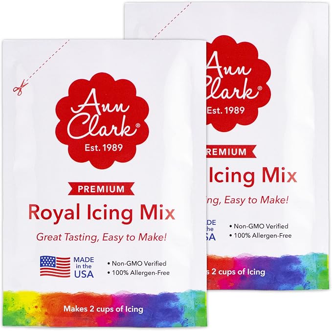 Ann Clark Cookie Cutters Back to School 3 Piece Cookie Cutter Set, 6 Pack Food Coloring Gel, and 2 Pack Royal Icing Mix Made in USA