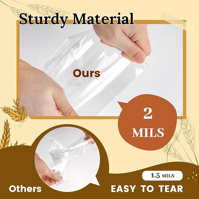 LOKQING Cellophane Bags Plastic Mothers Day Gift Bags Clear Cookie Treat Bags with Twist Ties for Party Favor, Graduation Gift Bags(100PACK, 8x11inch)