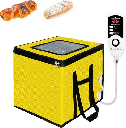 0.7cu ft Foldable Dough Proofing Box Heater 100W, Sourdough Starter Warmer with PID Temperature Control & NTC Sensor, 34–122°F Range &1 Min –96 Hrs Timer, Fermentation Box for Sourdough, Yogurt, Natto
