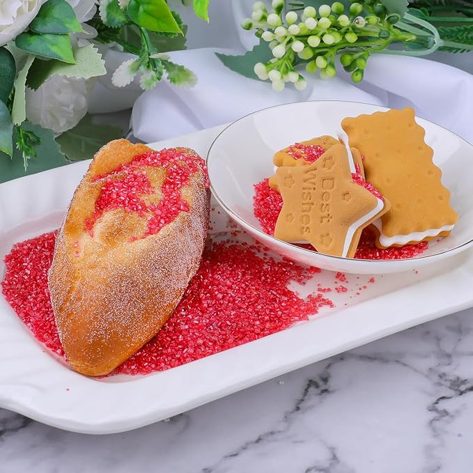 Red Sprinkles for Baking Edible, Sparkling Sanding Crystal Sugar 130g/4.6oz, Cupcake, Cookie and Donuts Toppings, Wedding, Birthday Party Supplies