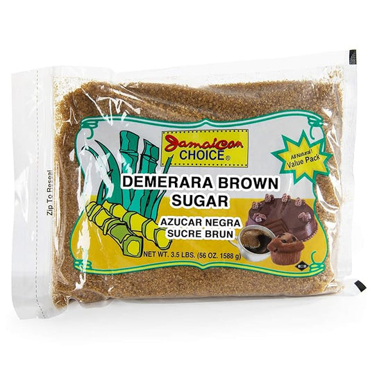 Demerara Brown Sugar - Made From Pure Sugar Cane, Product of Mauritius, Kosher | 56 Oz - By Jamaican Choice