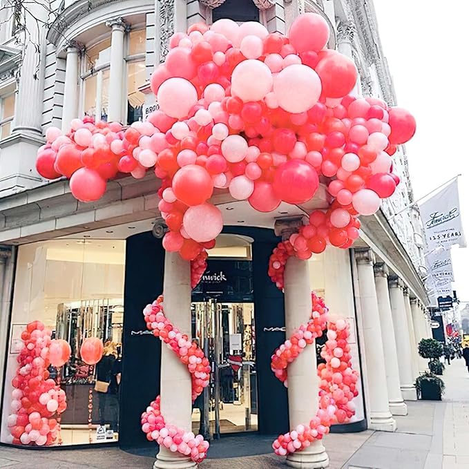PartyWoo Coral Balloons 100pcs Different Sizes of 36 18 12 10 5 Inch Pastel Red Coral Pink Latex Balloon Arch Kit Garland for Wedding Anniversary Birthday Summer Themed Party Decorations Red-Q11