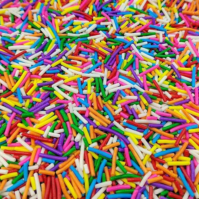 Jimmies Sprinkles, Edible Jimmy Sprinkles, Rainbow Crunchy Jimmies Mix for Cake Decorating, Edible Cookie Cupcake Decorations for Theme Baking and Holiday Party Treats