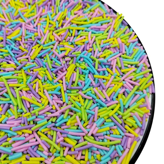 Easter Jimmies Sprinkles, Edible Jimmy Sprinkles, Pastel Crunchy Jimmies Mix for Cake Decorating, Edible Cookie Cupcake Decorations for Easter Baking and Holiday Party Treats