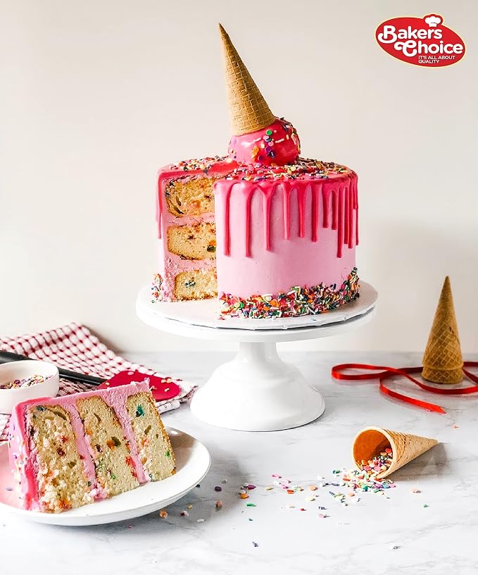 Bakers Choice Rainbow Sprinkles for Baking - Rainbow Jimmies Sprinkles for Ice Cream Toppings - Dairy Free, Kosher 10 Ounce